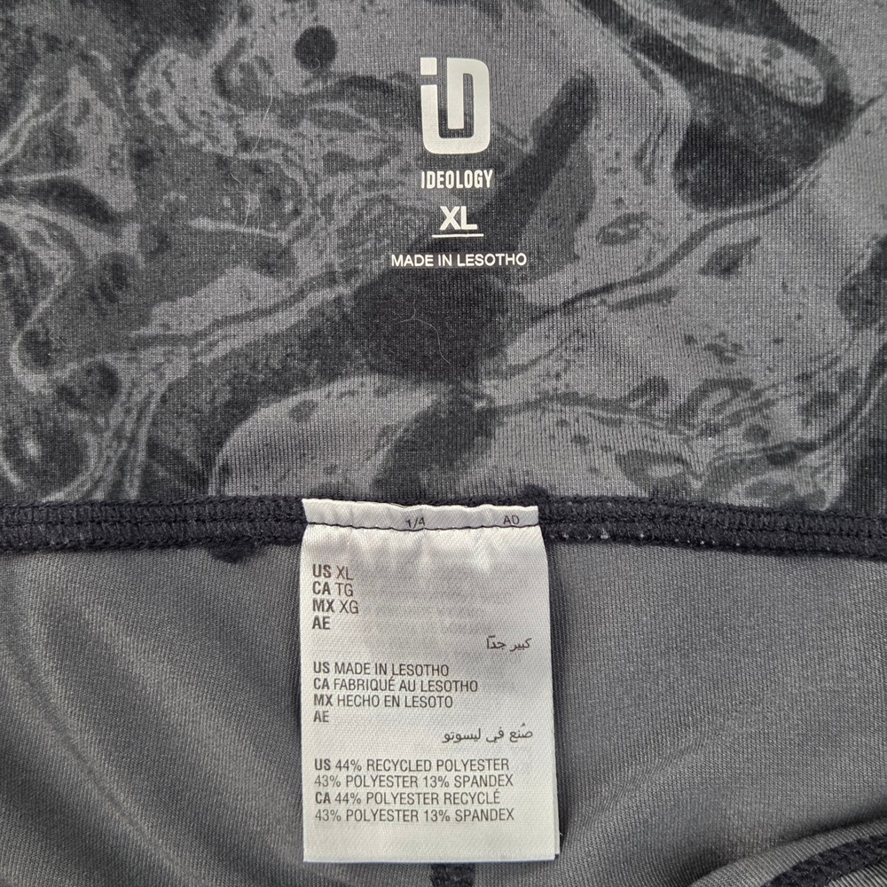 Ideology Bike Shorts Women XL Gray Excellent Marble Print High Rise Pockets - Picture 4 of 5